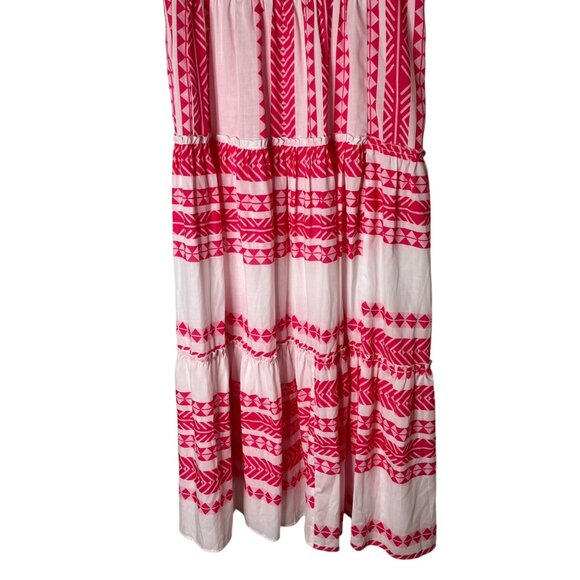 Cezele Collection Sleeveless Midi Dress With Pink Geometric Patterns Size medium - Picture 4 of 6